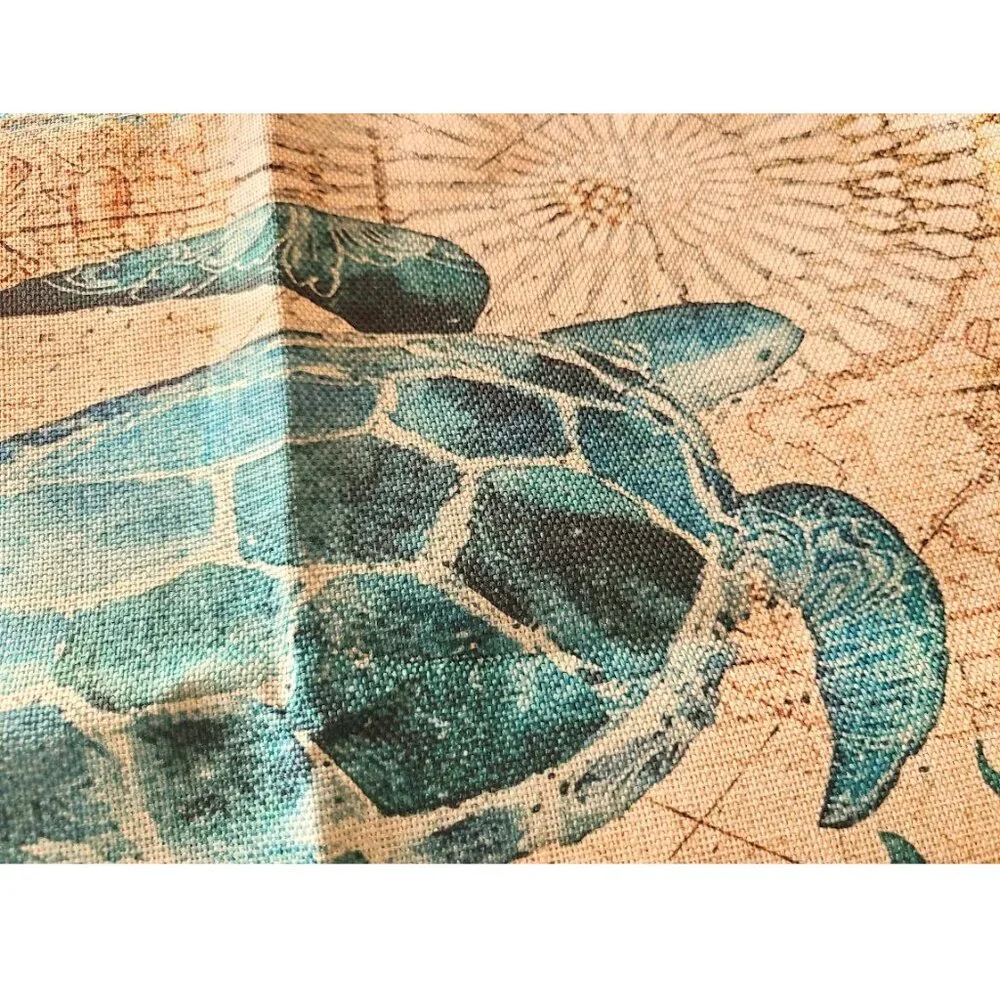 Beach Placemats Sea Turtle Table Decor 8pc Nautical Coastal Dining Decorations